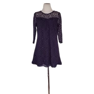 MONTEAU Navy Blue Lace Mini Dress Women's Medium